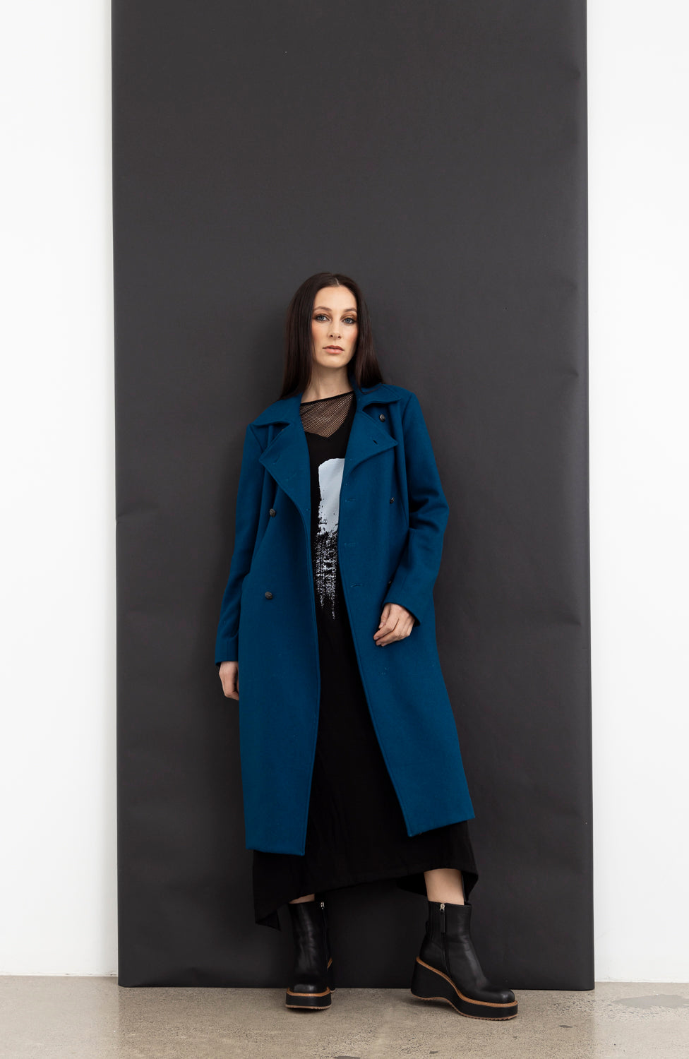 最終値下Her lip to Bruxelles Wool-Blend Coat Tailored Wool Blend Embellished Maxi Coat | Karen Millen